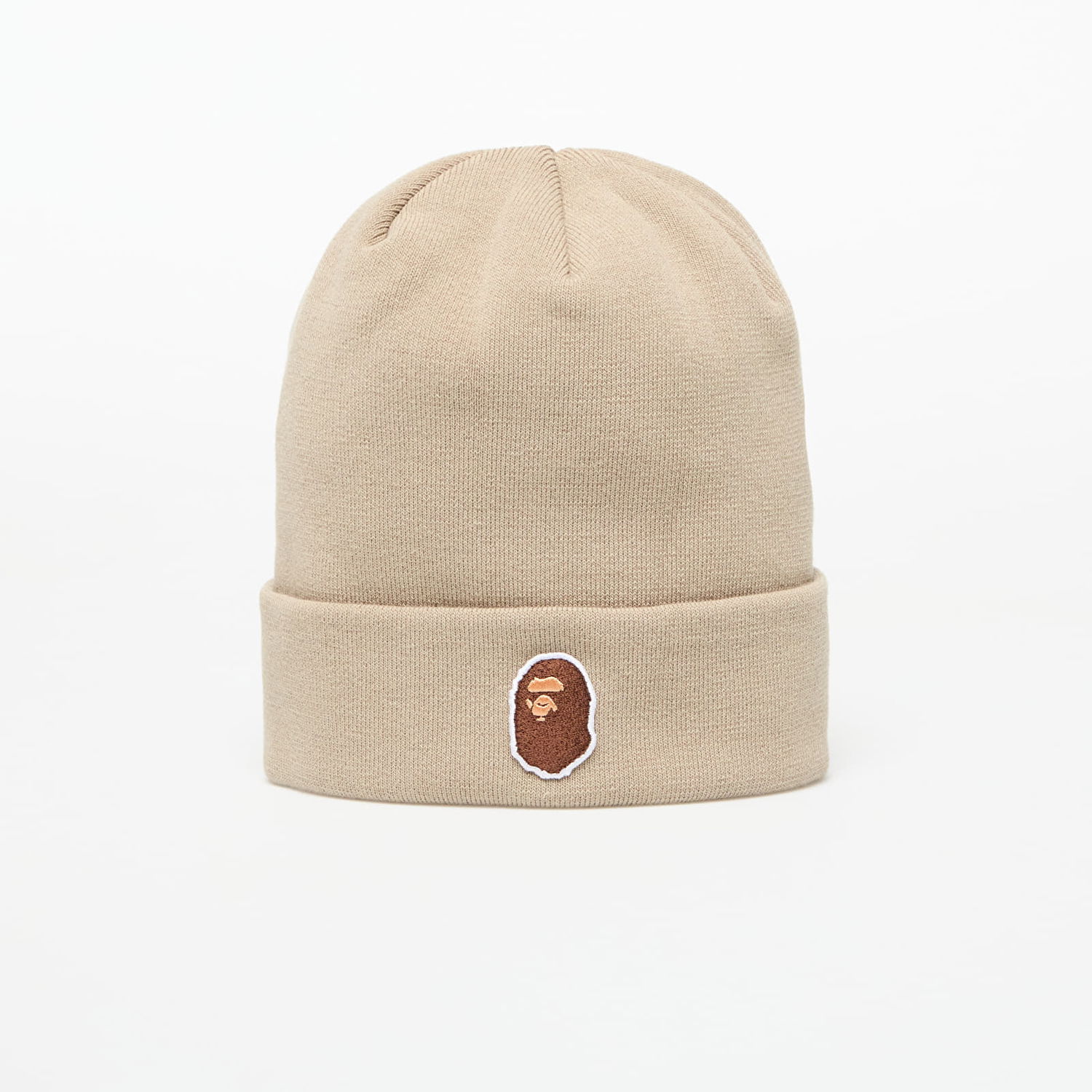 Beanie BAPE A BATHING APE One Point Ape Head Knit Cap Beige | 001HTL301006MBEI, 0