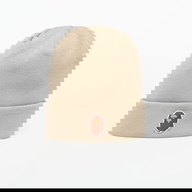 Beanie BAPE A BATHING APE One Point Ape Head Knit Cap Beige | 001HTL301006MBEI, 0