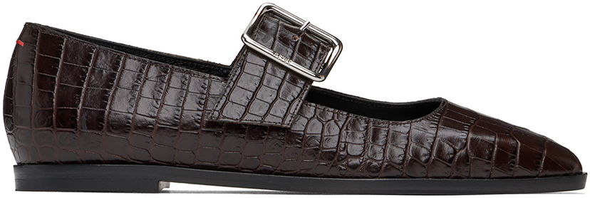Skopleje Aeyde Aeyde Sunny Buckle Ballerina Flats Brun | A11-FL-GRZS15FL127-FW24-953-065