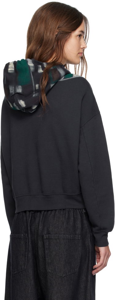 Sweatshirt Eckhaus Latta Eckhaus Latta Garment-Dyed Printed Hoodie Sort | 251-EL-PF25-P -, 2