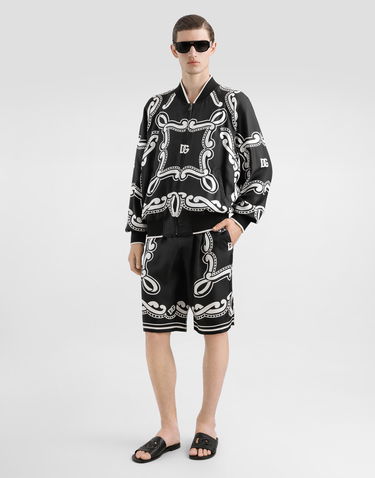 Shorts Dolce & Gabbana Silk Shorts with Bandanna Print Sort | GV37ATHI1WFHN9RA, 1