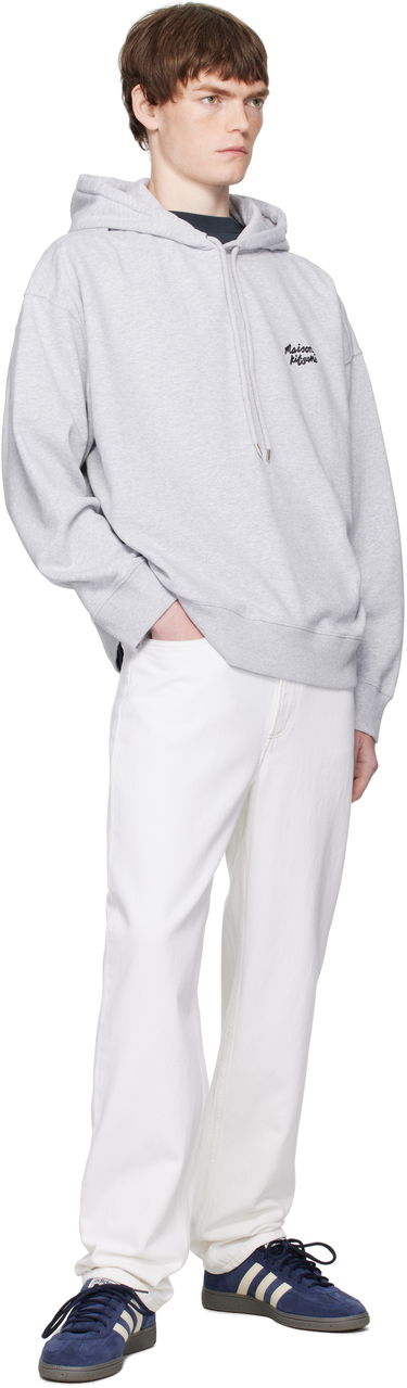 Sweatshirt MAISON KITSUNÉ Maison Kitsuné Handwriting Oversize Hoodie Grå | PM00704KM0340, 3
