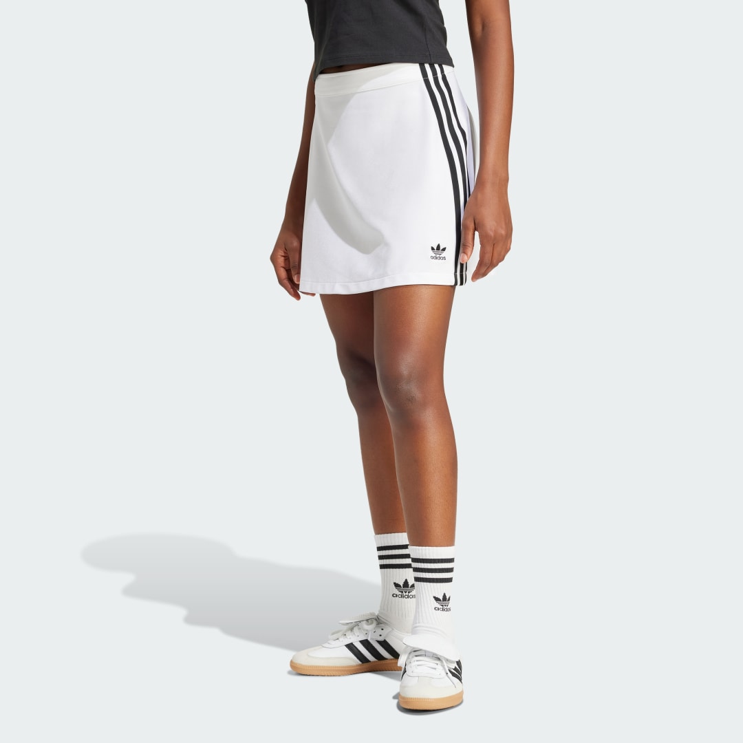 Nederdel adidas Performance Adicolor 3-Stripes Mini Skirt Hvid | JD0284, 0