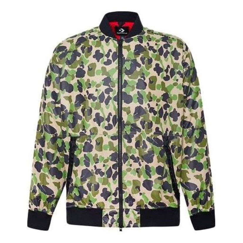 Bomberjakke Converse Printed Utility Bomber Jacket Grøn | 10019474-A01