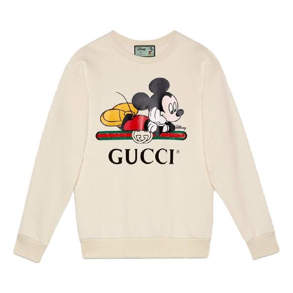Sweater Gucci Gucci x Disney Oversized Mickey Mouse Sweatshirt Hvid | 469250-XJB8C-9230