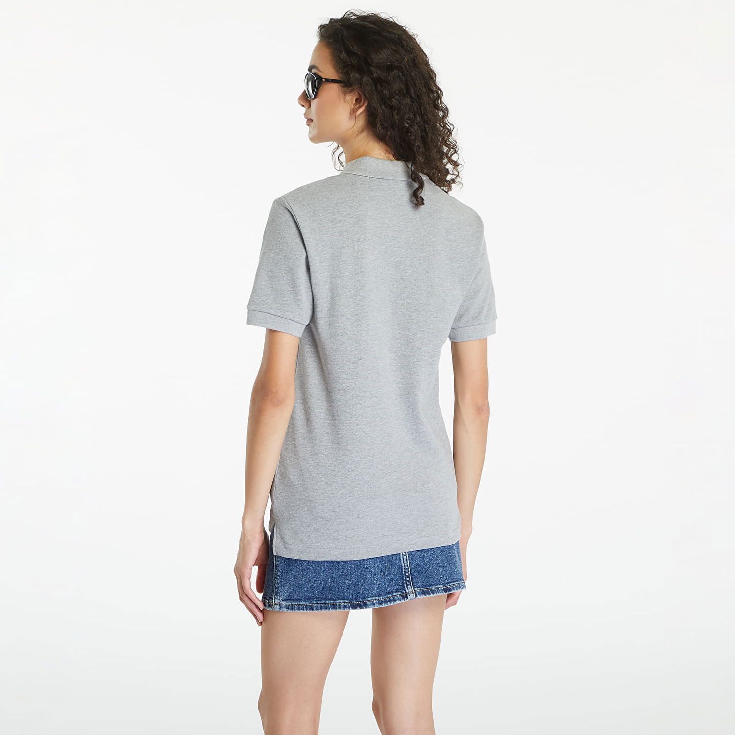 T-shirt Comme des Garçons PLAY Emblem Knit Short Sleeve Tee UNISEX Grey Grå | AX-T078 GREY, 1