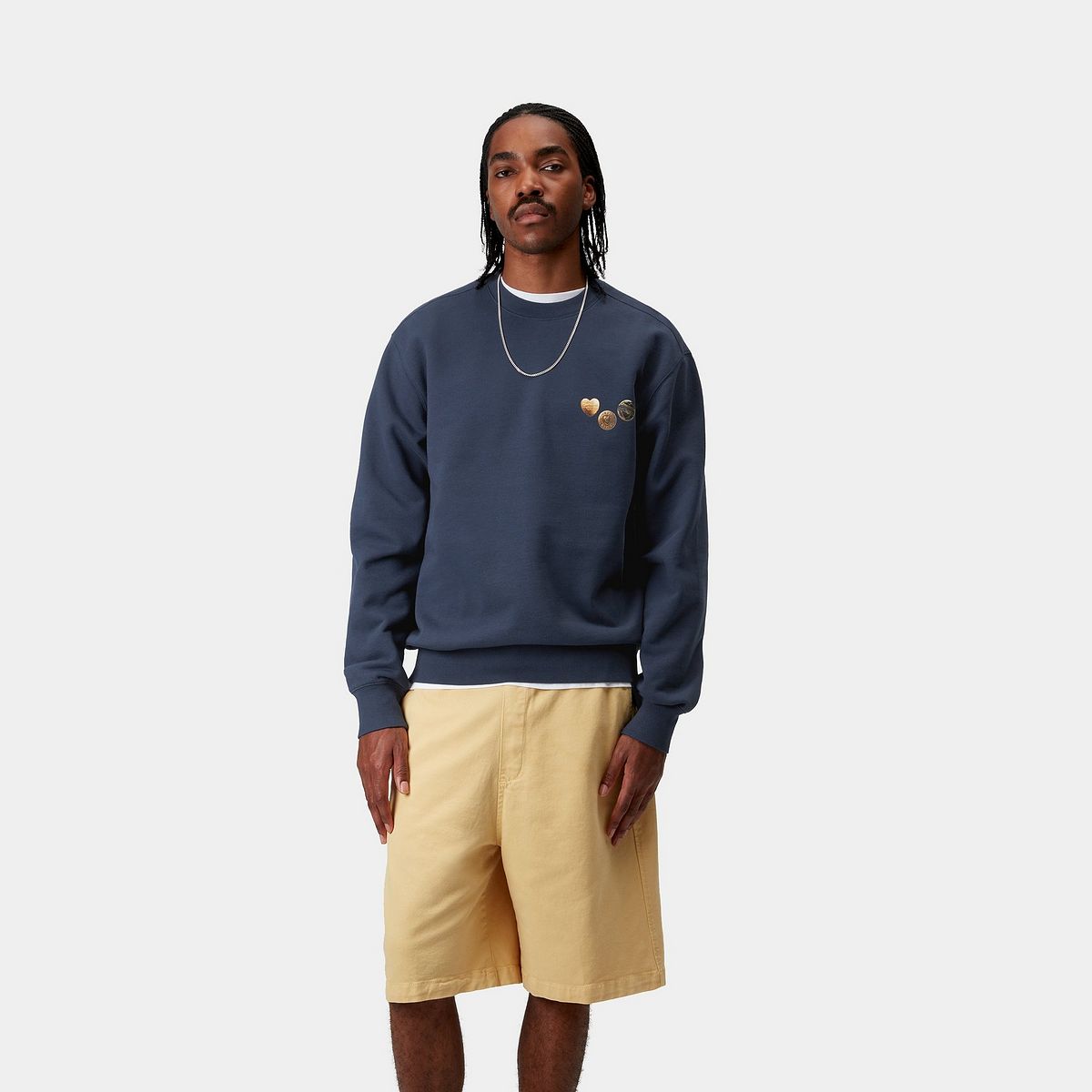 Sweater Carhartt WIP Carhartt WIP Button Sweatshirt Mørkeblå | I034730_5, 0