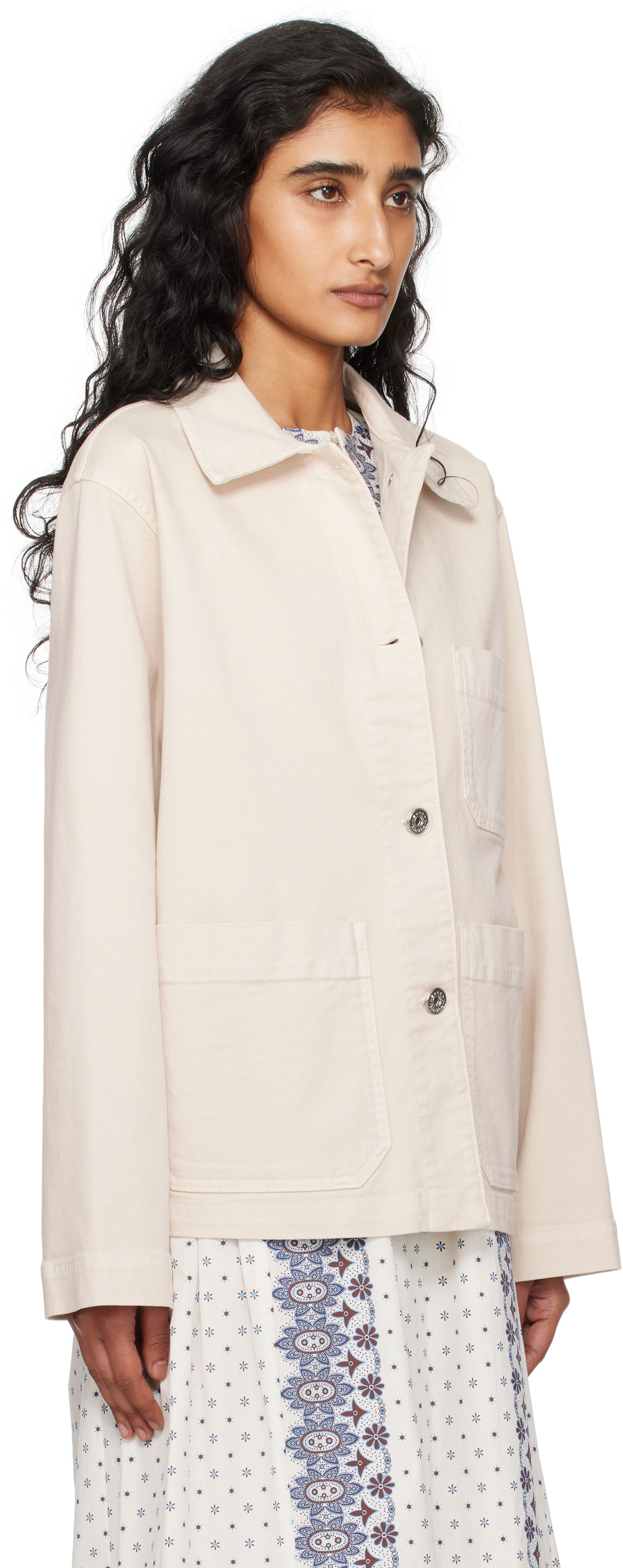 Jakke Max Mara Weekend Max Mara Classe Denim Jacket Hvid | 2525046071600, 1