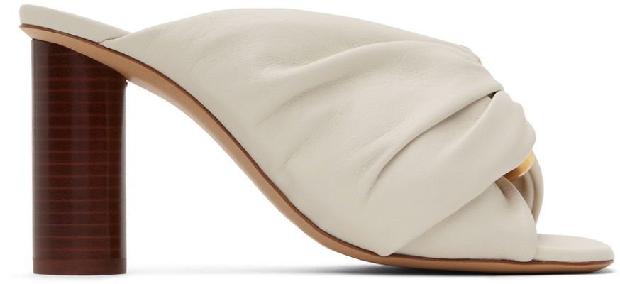 Tilbehør JW Anderson JW Anderson Corner Leather Heeled Sandals Hvid | ANW42060A, 0