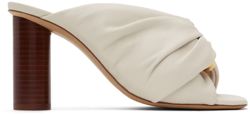 Tilbehør JW Anderson JW Anderson Corner Leather Heeled Sandals Hvid | ANW42060A