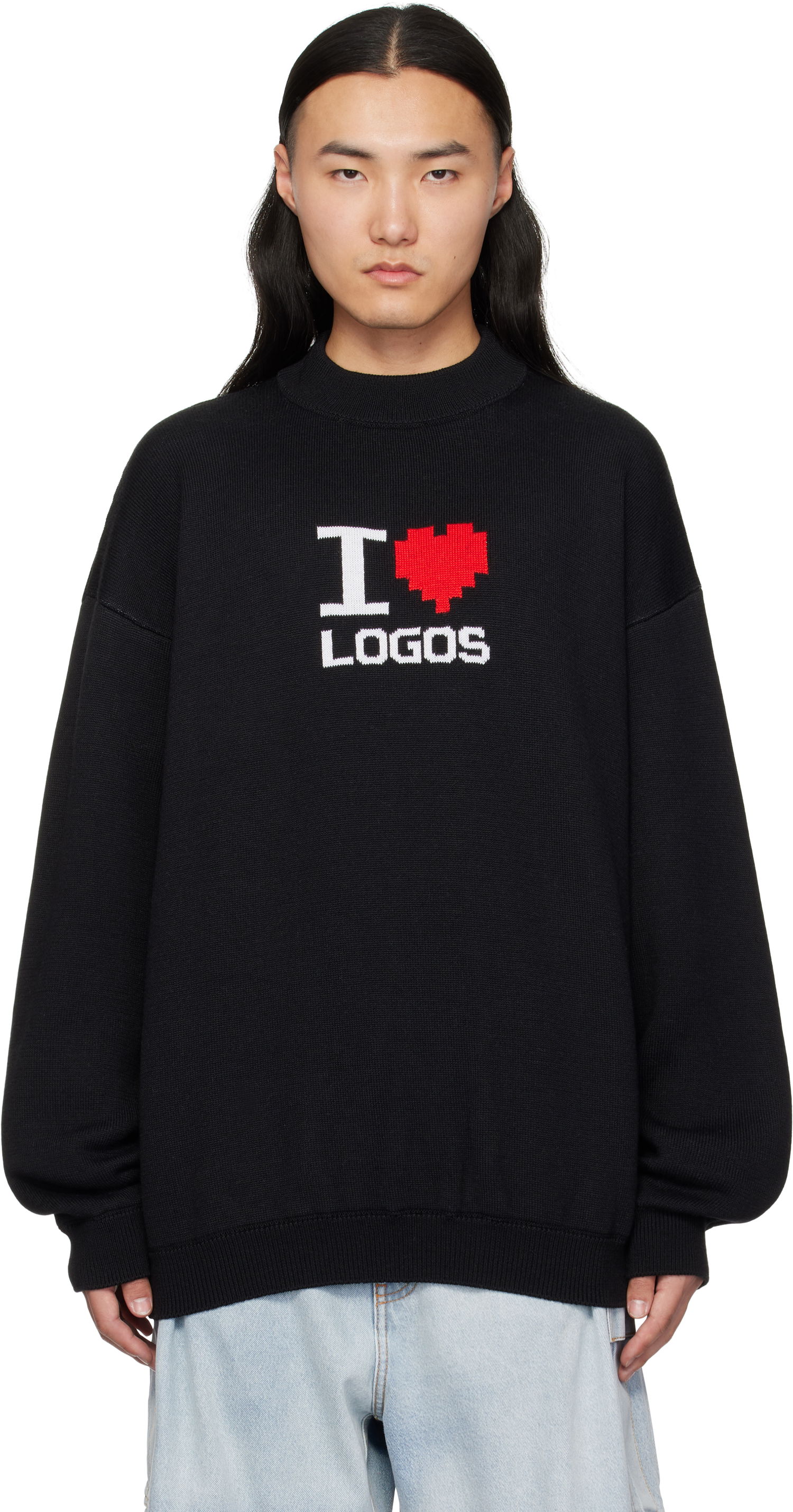 Sweater VETEMENTS Vetements 'I Love Logos' Sweater Sort | UA66KN130B, 0