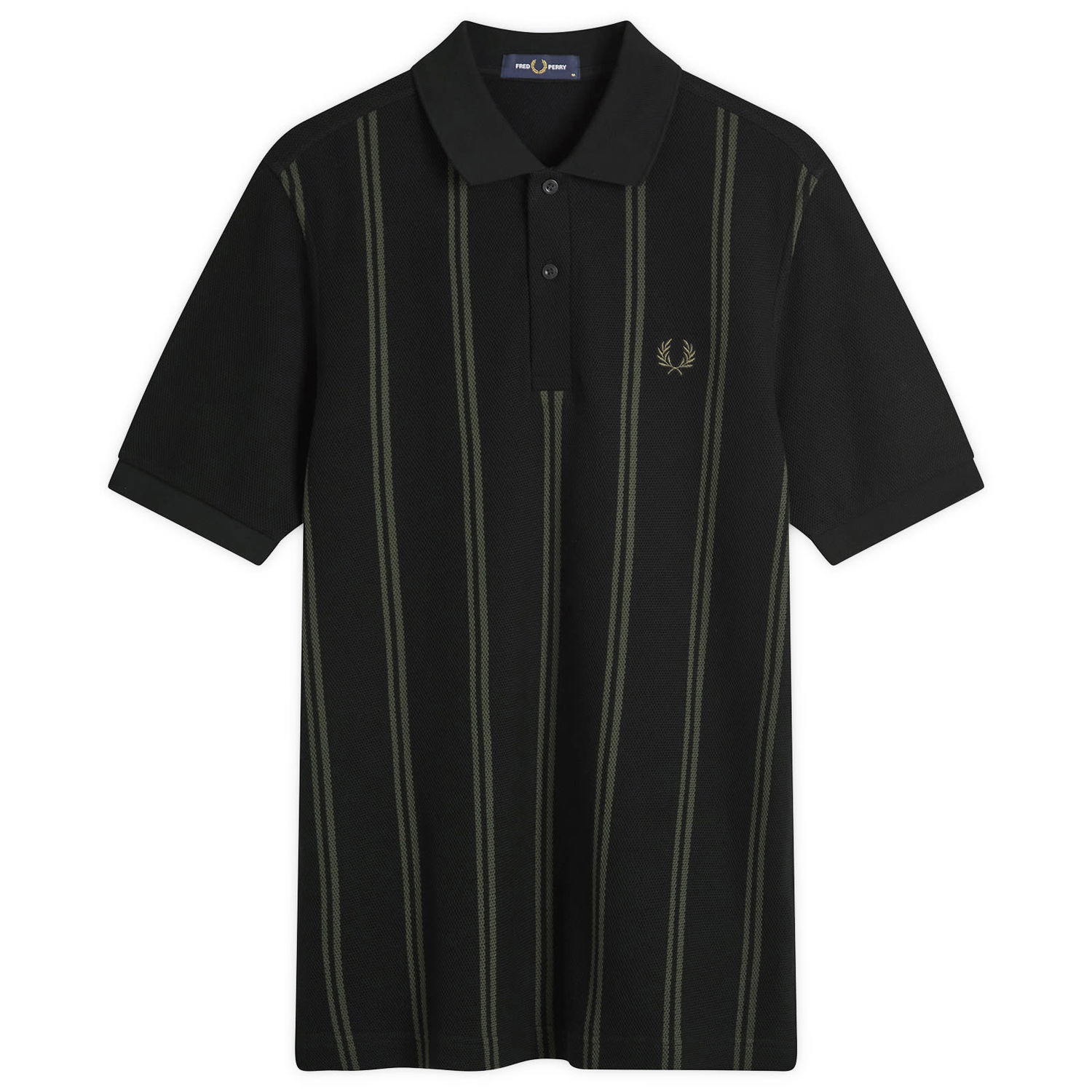 Polo skjorte Fred Perry Fred Perry Striped Polo Shirt, Size Large Sort | M9881-102, 1