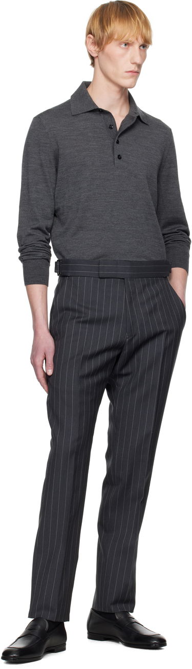 Polo skjorte Tom Ford TOM FORD Fine Gauge Wool Polo Grå | KPL003-YMW070S25, 4