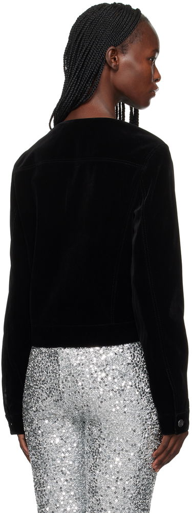 Jakke We11done Velvet Zip-Up Jacket Sort | WD-JK3-23-018-W-BK, 2