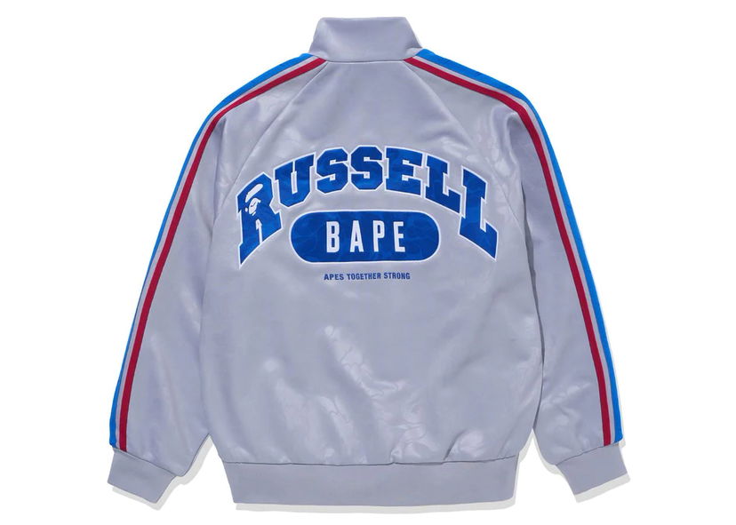 Jakke BAPE BAPE x Russell Track Jacket Gray Grå | 1J73-113-911