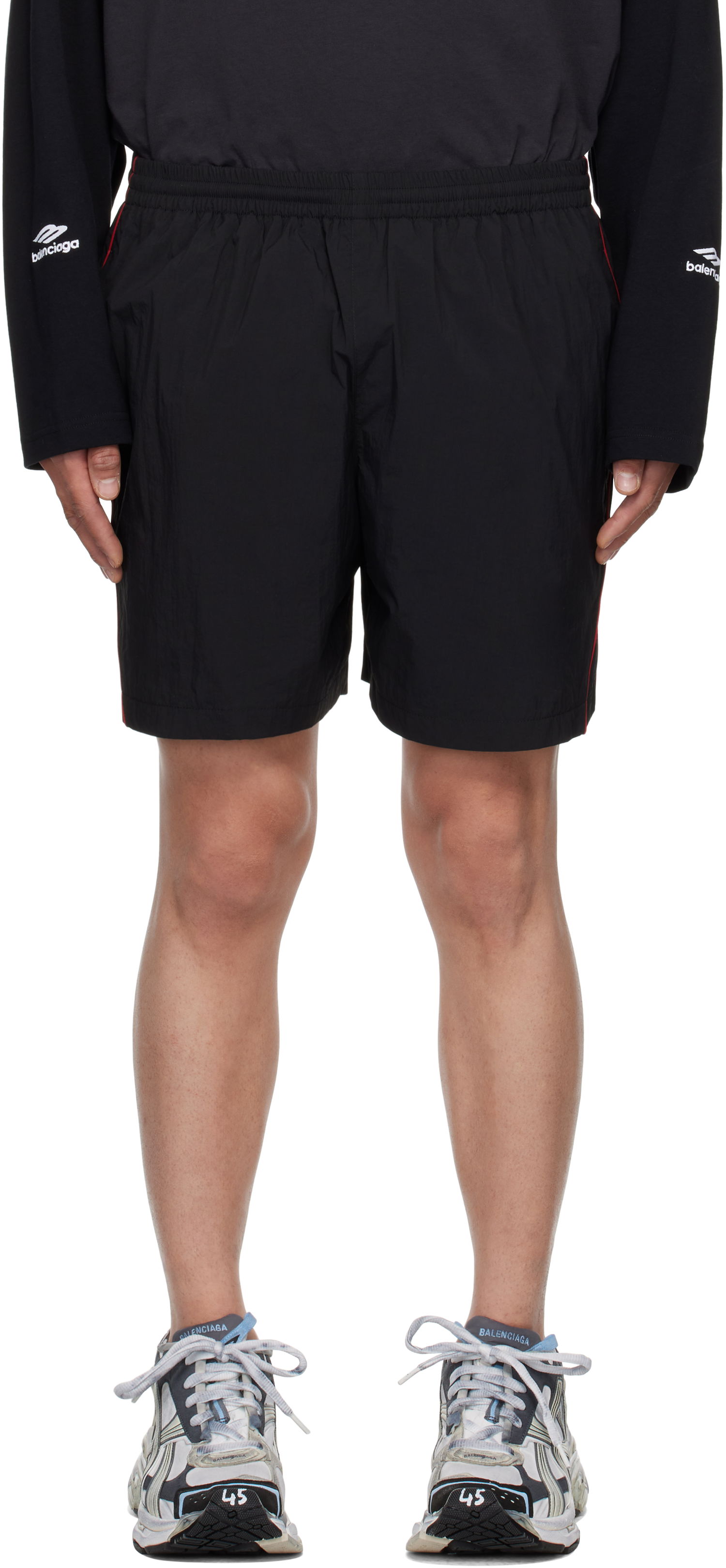 Shorts Balenciaga Balenciaga Washed Tracksuit Shorts Sort | 814568TRO32, 0