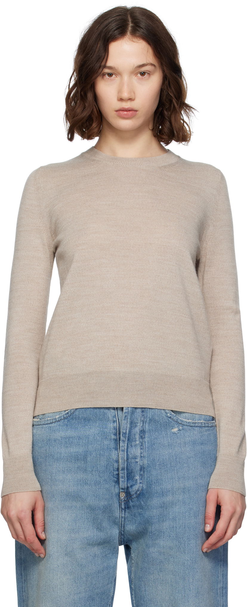 Sweater Maison Margiela MM6 Maison Margiela Knit Sweater Beige | S52HL0047 M13133