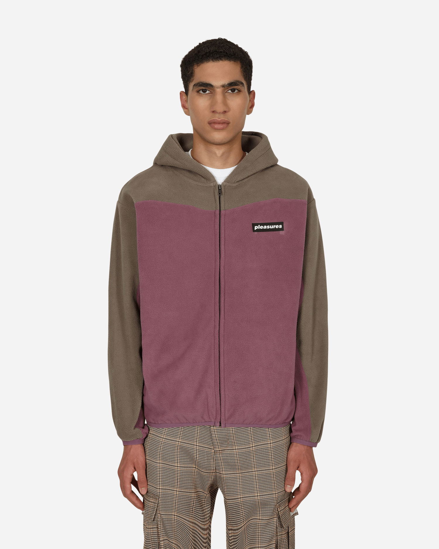Sweatshirt Pleasures Whiskey Zip Hoodie Bourgogne | P22F032 MAUVE, 0