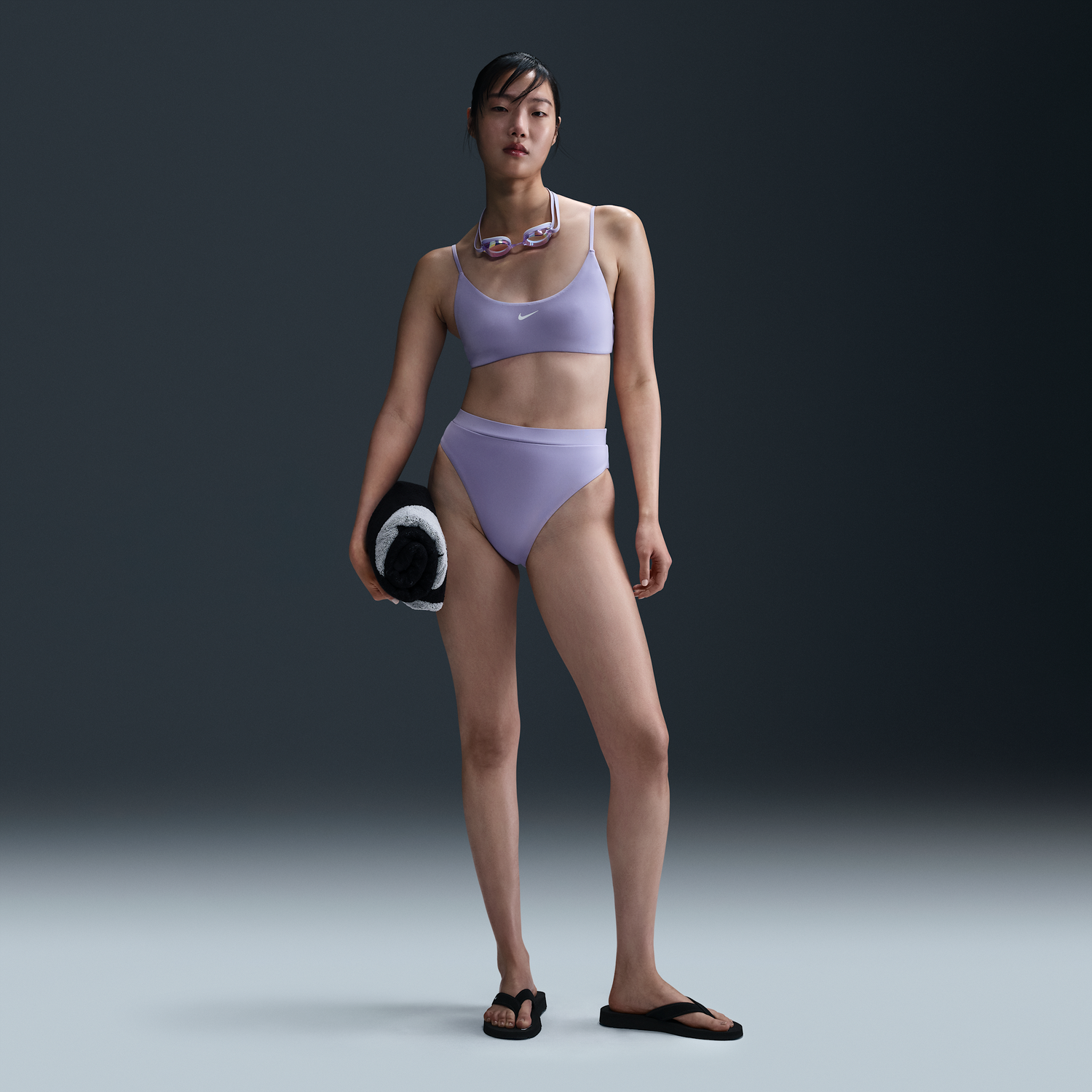 Badetøj Nike Essential High-Waist Bikini Bottoms Lilla | DH9951-515, 1