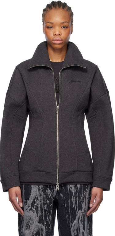 Sweatshirt GANNI Ganni Heavy Fleece Zip-Up Jacket Grå | T4107, 0