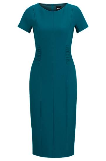 Kjole BOSS Gathered Detail Business Dress Turkis | 50506992