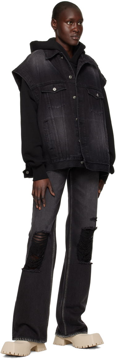 Vest We11done We11done Horror Movie Sleeveless Denim Jacket Sort | WD-DV3-22-384-U-BK, 3