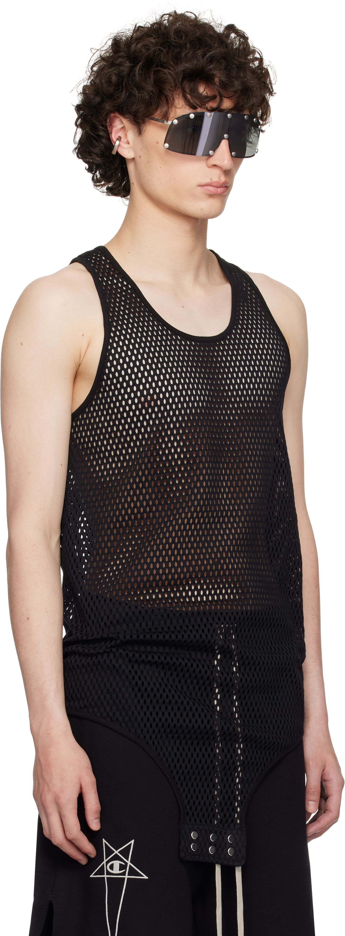 Tanktop Rick Owens Rick Owens Champion Edition Mesh Tank Top Sort | CM01E1680 CHONET MESH, 1