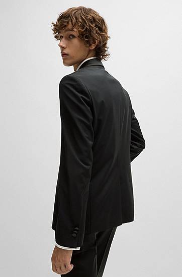 Jakke BOSS HUGO Extra-Slim-Fit Tuxedo Jacket Sort | 50476333, 1