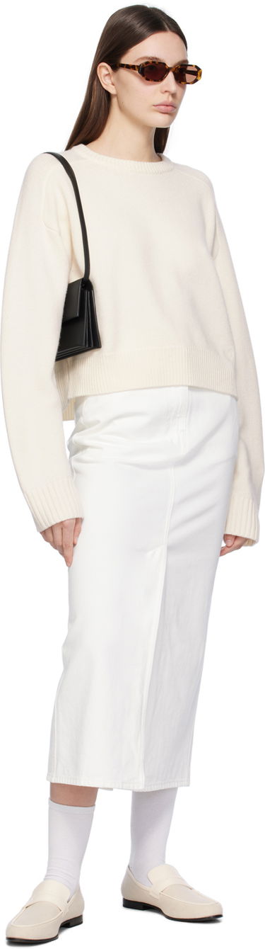 Sweater Loulou de Saison Loulou de Saison Bruzzi Cropped Sweater Hvid | BRUZZI, 3