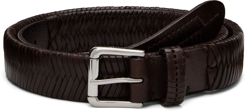 Bælter LEMAIRE LEMAIRE Woven Leather Belt Brun | AC1235 LL0172