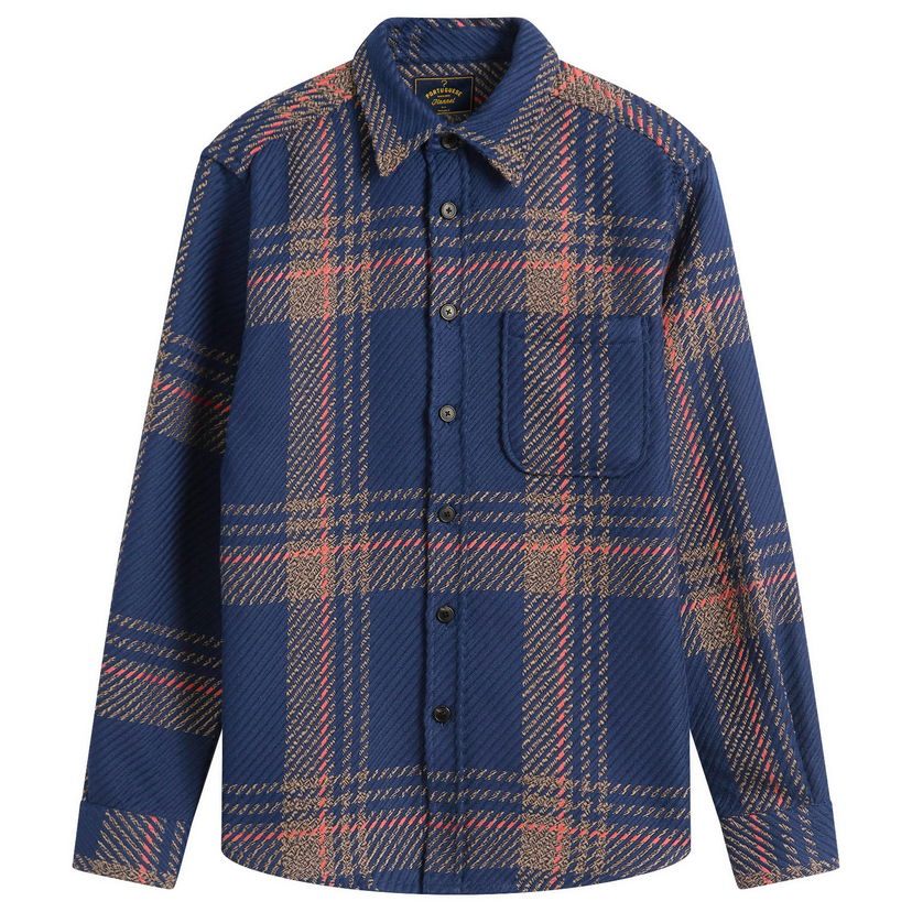 Skjorte Portuguese Flannel Upper Overshirt in Blend, Size Small Flerfarvet | AW25077-NVB