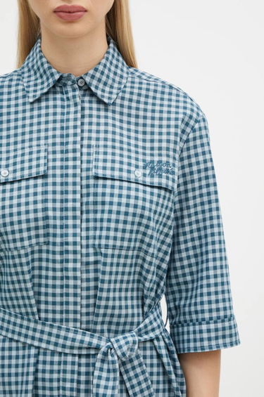 Kjole MAISON KITSUNÉ Maison Kitsuné Double Pocket Mini Oversize Dress Blå | NW01620WC5015, 3