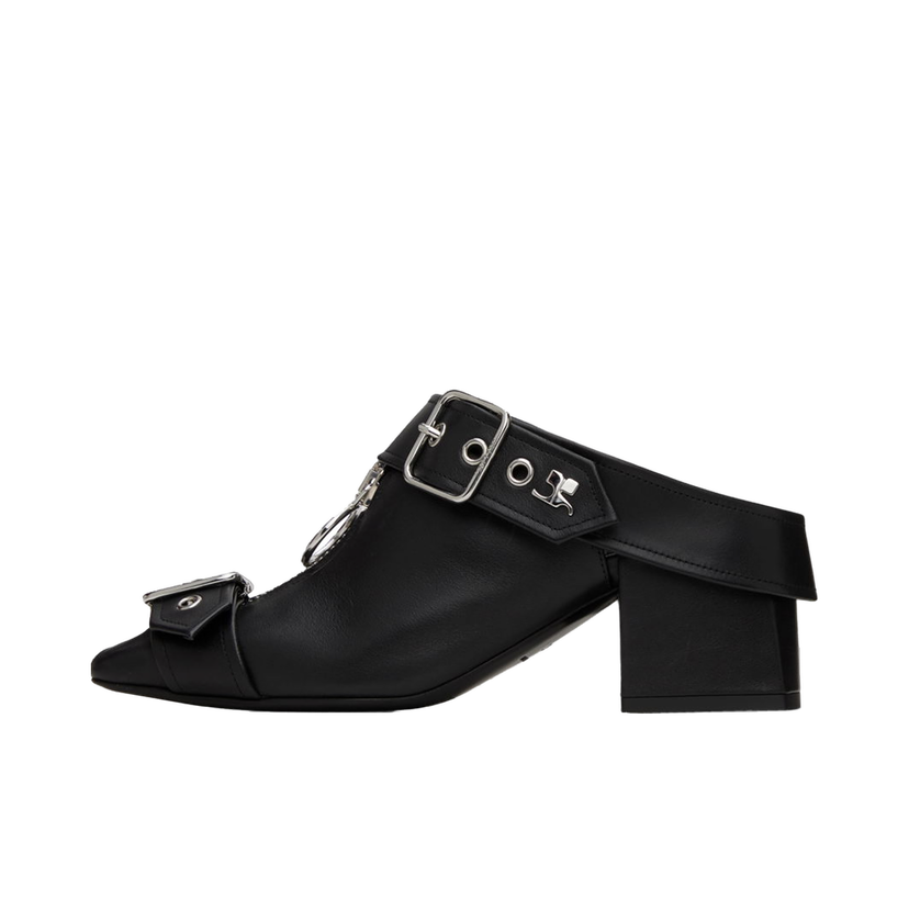 Sneakers og sko Courrèges Leather Mules With Buckle Sort | 124SCS096CV0027