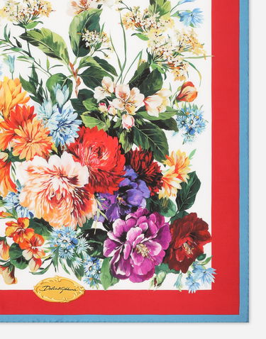 Tørklæde Dolce & Gabbana Dolce & Gabbana 70x70 Silk Twill Floral Print Foulard Flerfarvet | FN092RGDC7BHS5PC, 3