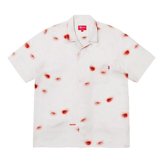 Skjorte Supreme Eyes Print Rayon Shirt Hvid | SUP-FW19-176