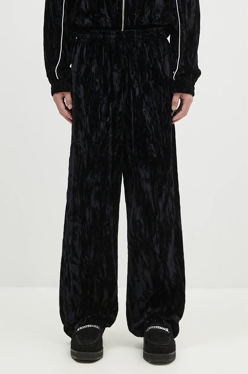Joggingbukser Martine Rose Wide Leg Trackpant Velour Sweatpants Sort | 165WF04001, 0