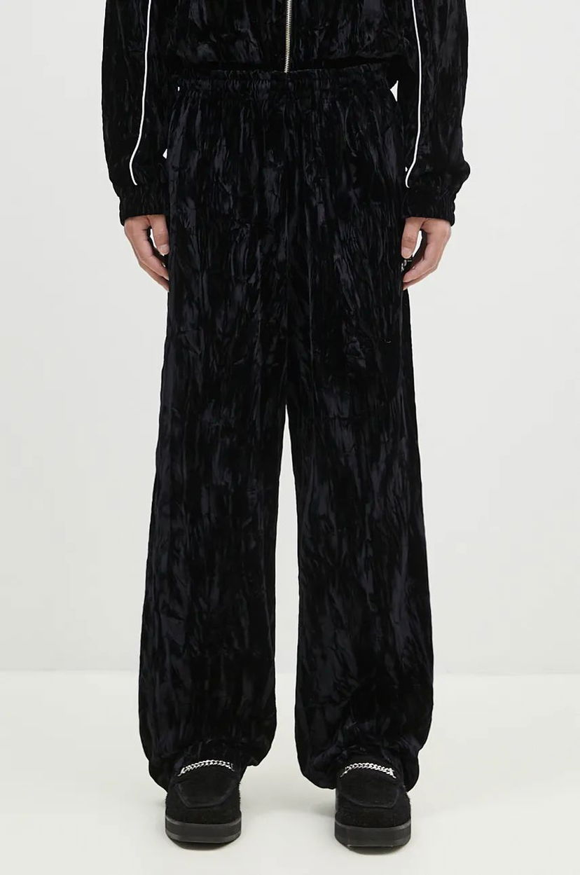 Joggingbukser Martine Rose Wide Leg Trackpant Velour Sweatpants Sort | 165WF04001