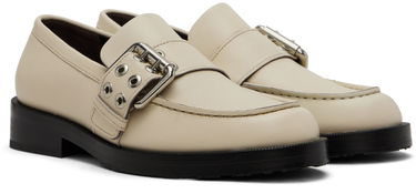 Sneakers og sko BY FAR SSENSE Work Capsule Rafael Buckled Leather Loafers Beige | 23CASOLOLCENAP, 3