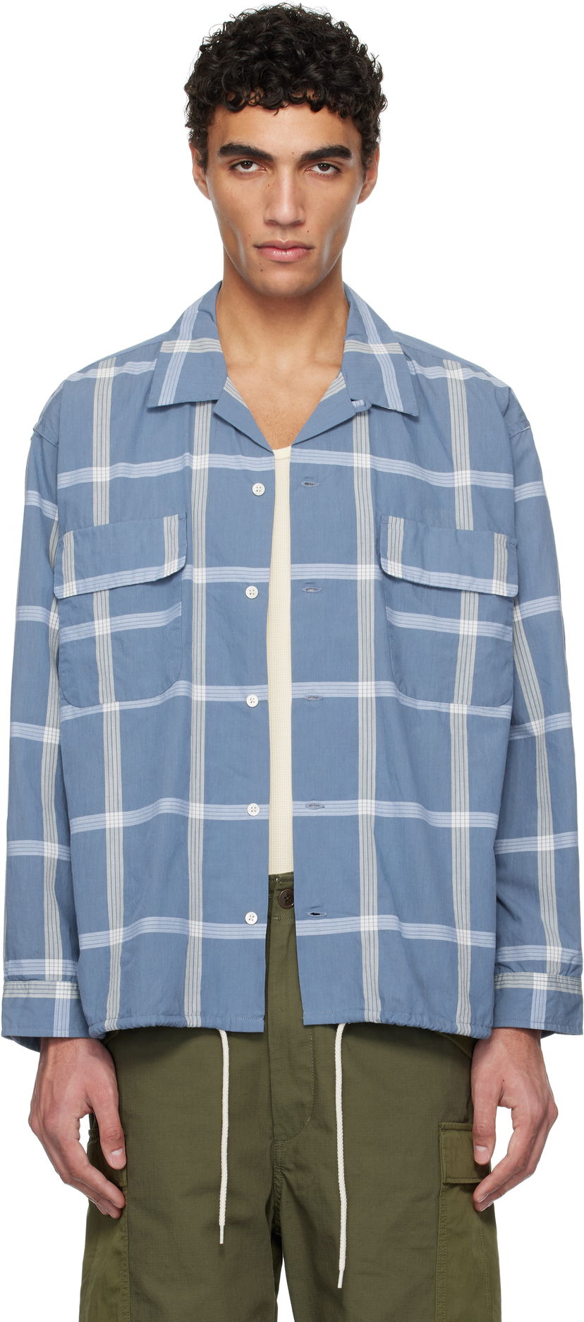 Skjorte NANAMICA nanamica Palaka Check Camp Collar Shirt Blå | S25SG024U
