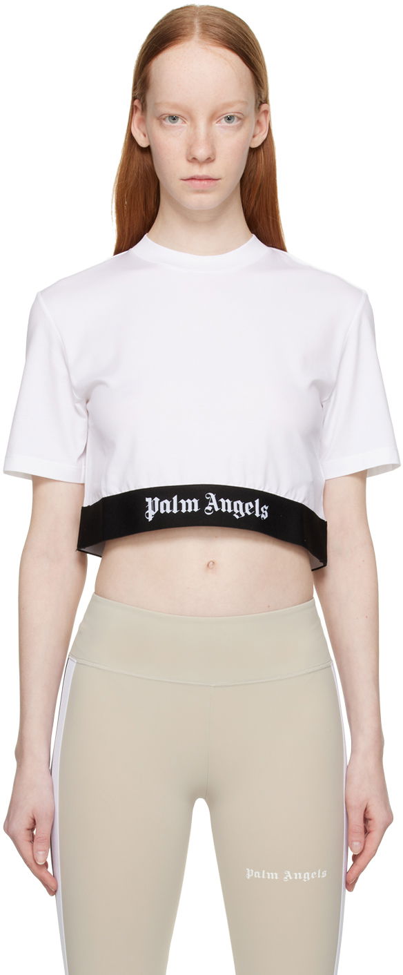 T-shirt Palm Angels White Tape Hvid | PWAA051C99JER0010101, 0