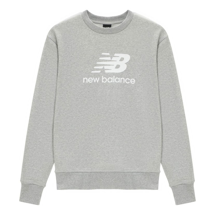 Sweater New Balance Essentials Stacked Logo Crewneck Sweatshirt Grå | AMT31538-AG