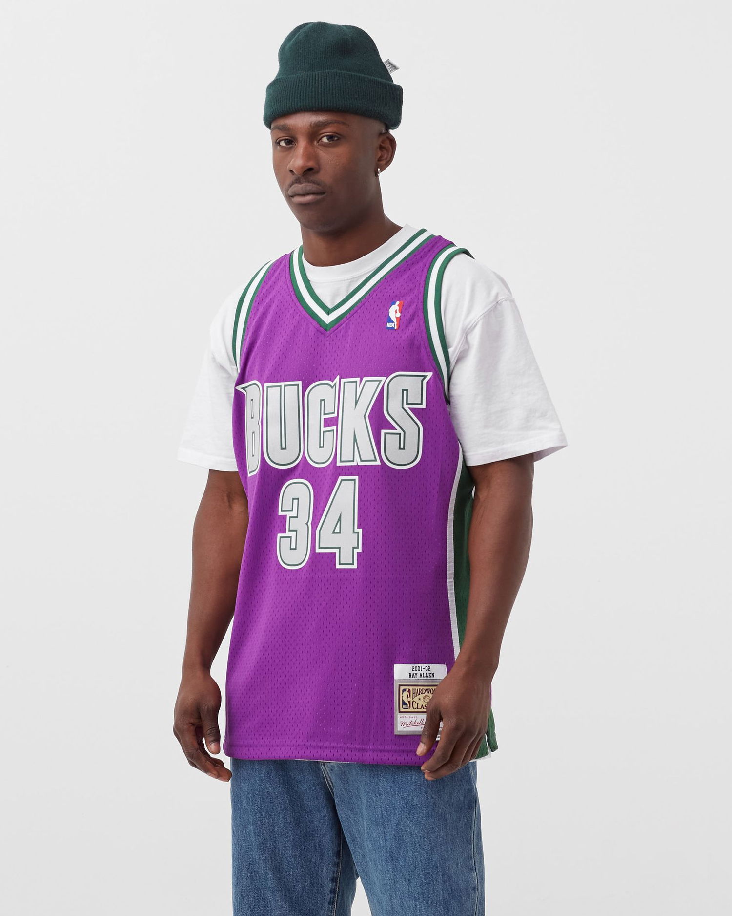 Jersey Mitchell & Ness NBA Swingman Jersey Milwaukee Bucks 2001-02 Ray Allen #34 Lilla | SMJY1151-MBU01RALPURP, 1