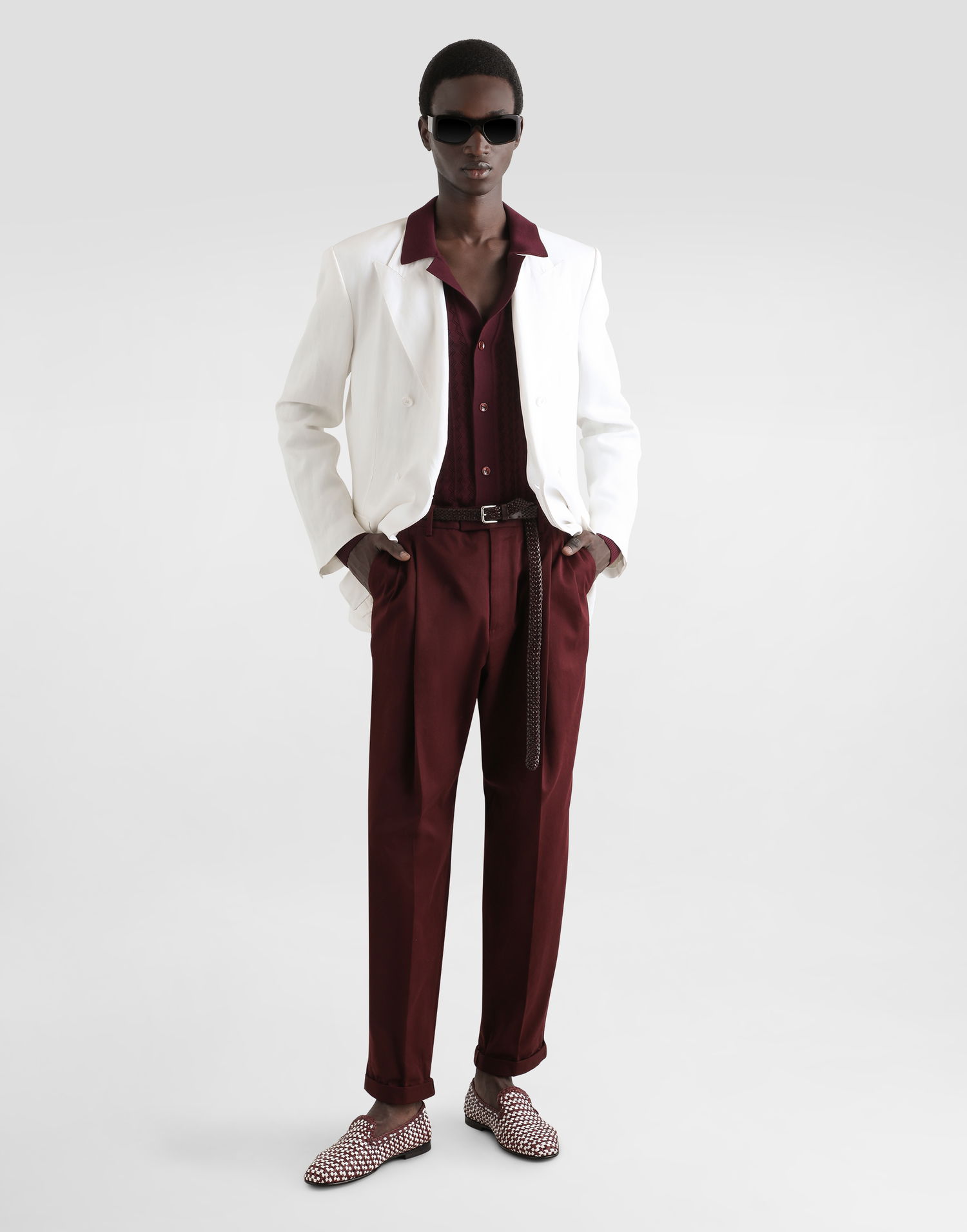 Bukser Dolce & Gabbana Dolce & Gabbana Cotton Gabardine Pants With Double Darts Bourgogne | GP10DTFUFNVM5039_1, 1
