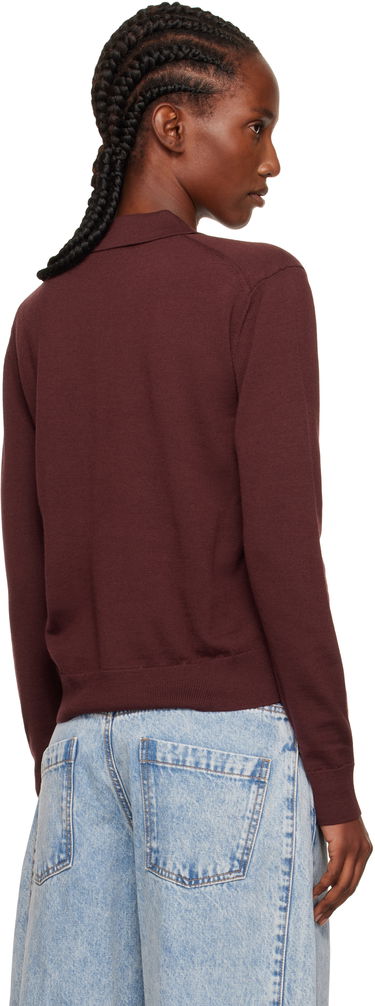 Polo skjorte We11done We11done Double Patched Knit Polo Bourgogne | WD-KT2-25-679-W-WN, 2