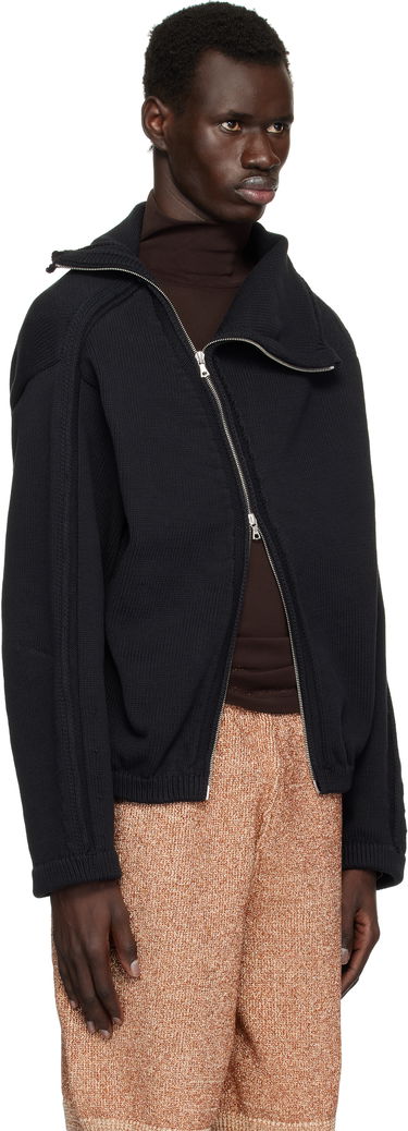 Sweater Dries Van Noten Dries Van Noten Zip Cotton Sweater Sort | 251-021225-1704, 1