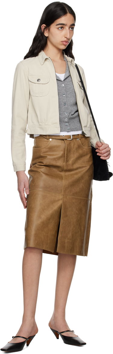 Jakke R13 R13 Cropped Rider Denim Jacket Beige | R13WD174-D319A, 3