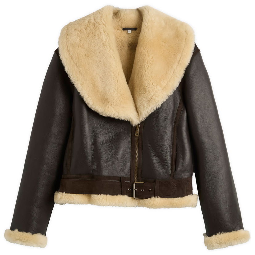 Jakke JW Anderson JW Anderson Aviator Shearling Jacket, Size Small Brun | LJ0059-LT0123-685