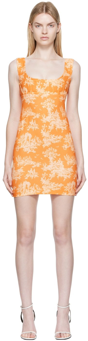 Kjole Miaou Miaou Vivi Toile Print Mini Dress Orange | 5022-CL-CMT-SCR