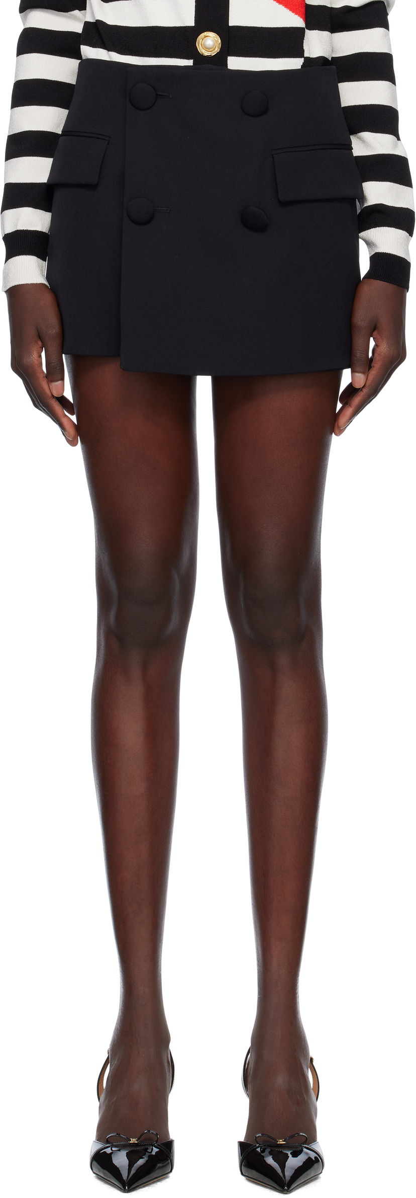 Nederdel Balmain Balmain Buttoned Four Pocket Skort Sort | EF0PA430WC09