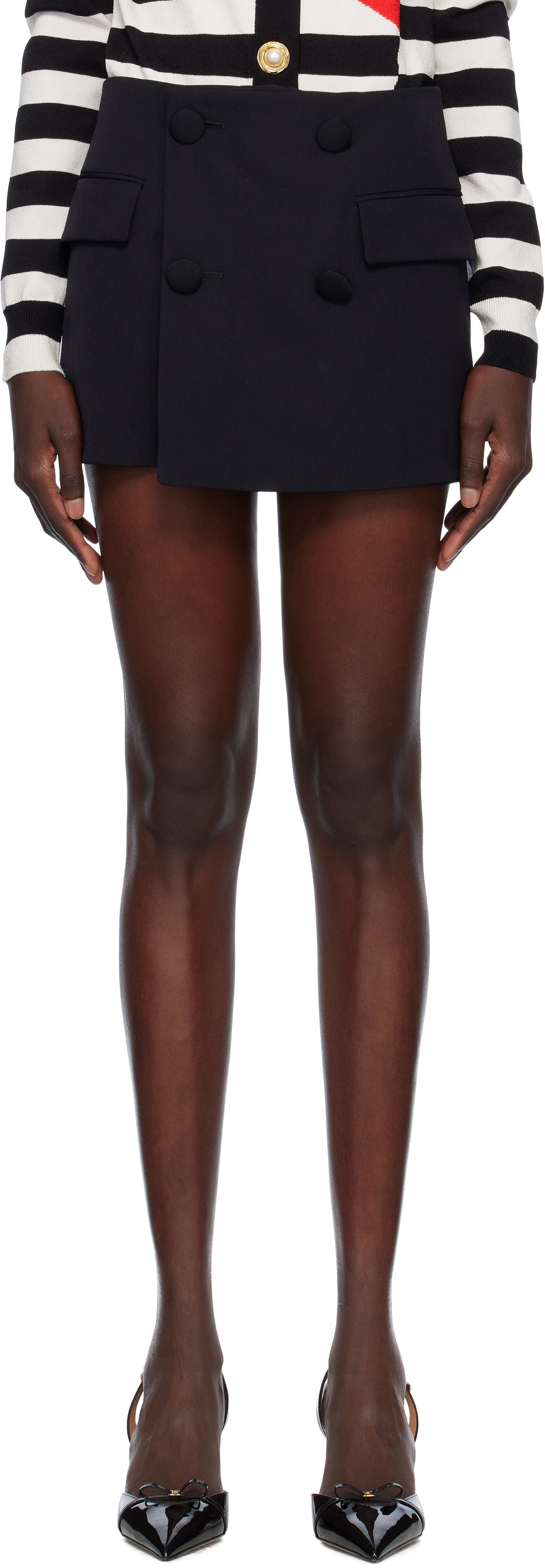 Nederdel Balmain Balmain Buttoned Four Pocket Skort Sort | EF0PA430WC09, 0